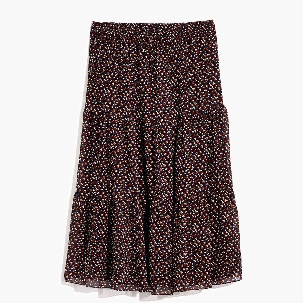 Georgette Tiered Maxi Skirt in Adorable Ditsy